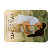 Moderne , stijlvolle bruiloft bespaart de datum fo magneet (Horizontaal)