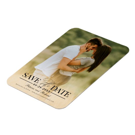 Moderne , stijlvolle bruiloft bespaart de datum fo magneet (Linkerzijde)