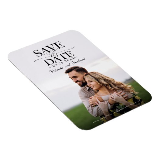 Moderne , stijlvolle bruiloft bespaart de datum fo magneet (Rechterzijde)
