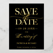 Moderne, stijlvolle bruiloft bespaart de datum waa folie feestdagen briefkaart (Voorkant)