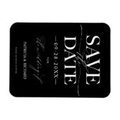 Moderne, stijlvolle bruiloft bespaart de datum waa magneet (Horizontaal)