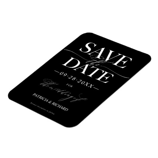 Moderne, stijlvolle bruiloft bespaart de datum waa magneet (Linkerzijde)