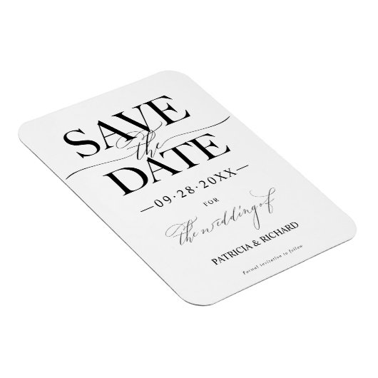 Moderne, stijlvolle bruiloft bespaart de datum waa magneet (Rechterzijde)