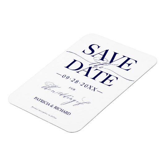 Moderne, stijlvolle bruiloft bespaart de datum waa magneet (Linkerzijde)