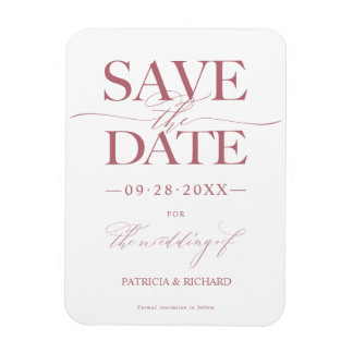 Moderne, stijlvolle bruiloft bespaart de datum waa magneet