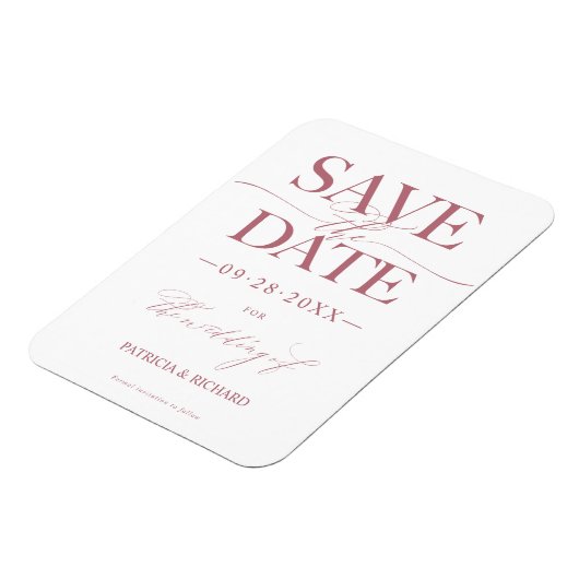 Moderne, stijlvolle bruiloft bespaart de datum waa magneet (Linkerzijde)