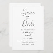 Moderne Stijlvolle Bruiloft Bewaar de Datum Niet F Kaart (Voorkant / Achterkant)