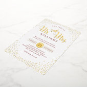 MODERNE STIJLVOLLE BRUILOFT confetti marsala goud Folie Uitnodiging (Gedraaid)