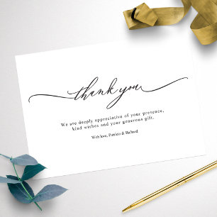 Moderne stijlvolle bruiloft dank u kaarten