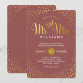 MODERNE STIJLVOLLE BRUILOFT mini goud confetti mar Kaart (Voorkant / Achterkant)