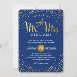 MODERNE STIJLVOLLE BRUILOFT mini gouden confetti m Kaart