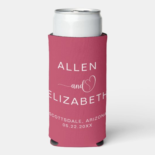 Moderne Stijlvolle Bruiloft Monogram Custom Bier Seltzer Blikjeskoeler (Seltzer Voorkant)