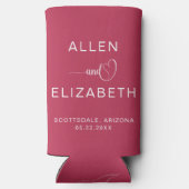 Moderne Stijlvolle Bruiloft Monogram Custom Bier Seltzer Blikjeskoeler (Achterkant)