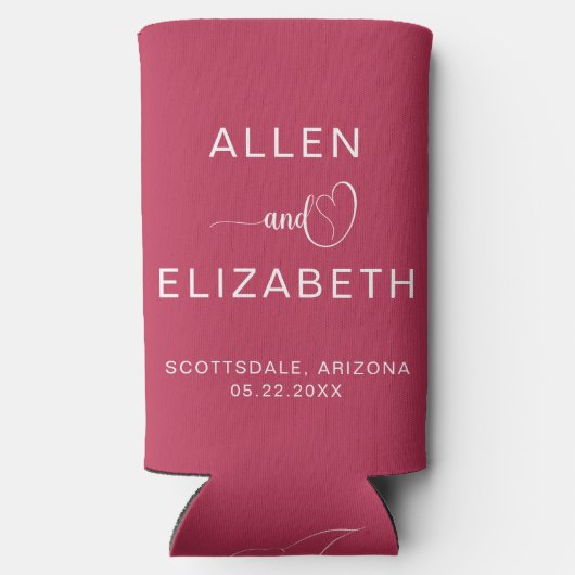 Moderne Stijlvolle Bruiloft Monogram Custom Bier Seltzer Blikjeskoeler (Achterkant)