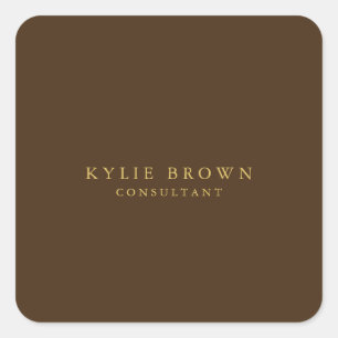 Moderne, stijlvolle, bruin Gold Professional Vierkante Sticker