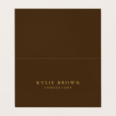 Moderne, stijlvolle, bruine goudprijs visitekaartje (Buitenkant ongevouwen)