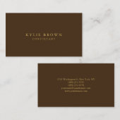 Moderne, stijlvolle, bruine goudprijs visitekaartje (Voorkant / Achterkant)