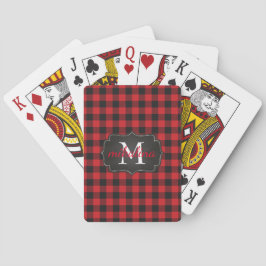 Moderne, stijlvolle buffelplaatje monogramnaam pokerkaarten