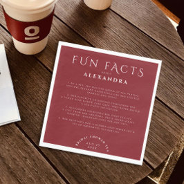 Moderne stijlvolle burgundy monochrome feiten brui servet