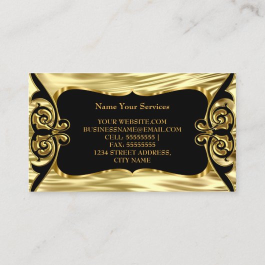 Moderne stijlvolle Business Deco Gold Black Visitekaartje (Achterkant)