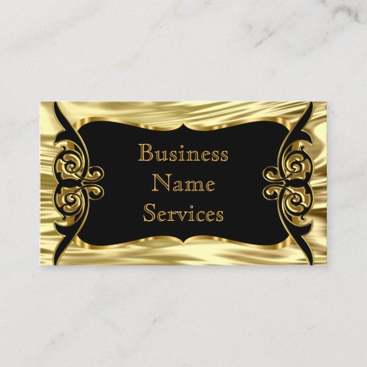 Moderne stijlvolle Business Deco Gold Black Visitekaartje (Voorkant)
