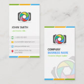 Moderne, stijlvolle camera-Logo fotograaf Visitekaartje (Voorkant / Achterkant)