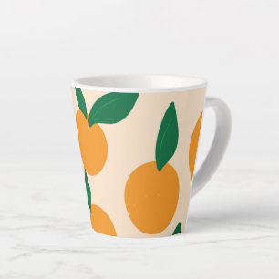 Moderne stijlvolle citrusvrucht sinaasappels patro latte mok
