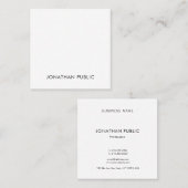 Moderne stijlvolle Clean Professional Sjabloon Lux Vierkante Visitekaartje (Voorkant / Achterkant)