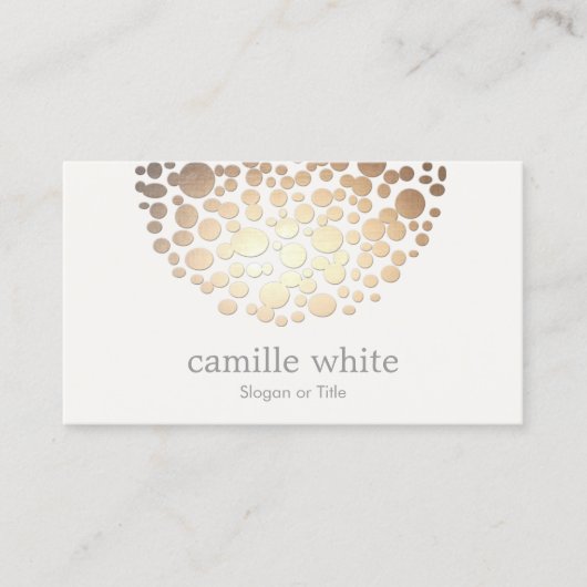 Moderne stijlvolle cosmetologie voor gouden cirkel visitekaartje (Voorkant)