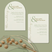 Moderne stijlvolle crème en groene minimalistische kaart