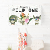 Moderne stijlvolle dinosaurus Verjaardag Welkomstb Spandoek (Insitu)