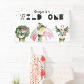 Moderne stijlvolle dinosaurus Verjaardag Welkomstb Spandoek (Insitu)