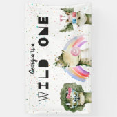 Moderne stijlvolle dinosaurus Verjaardag Welkomstb Spandoek (Verticaal)