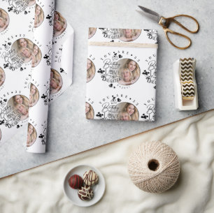 Moderne Stijlvolle Dochter Verjaardag Typografie F Cadeaupapier