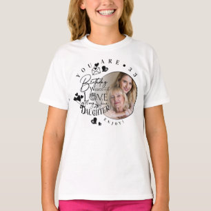 Moderne Stijlvolle Dochter Verjaardag Typografie F T-shirt