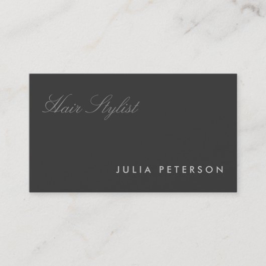 Moderne, stijlvolle, donkergrijze, stijllijst visitekaartje (Voorkant)