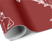 Moderne stijlvolle donkerrode paardrijtoile cadeaupapier (Rol Hoek)