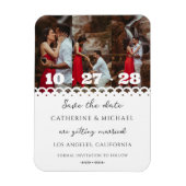 Moderne, stijlvolle, eenvoudige foto opslaan datum magneet (Verticaal)