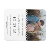 Moderne, stijlvolle, eenvoudige foto opslaan datum magneet (Horizontaal)