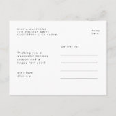 Moderne, stijlvolle, eenvoudige kerstfoto feestdagenkaart (Achterkant)