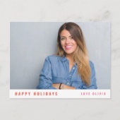 Moderne, stijlvolle, eenvoudige kerstfoto feestdagenkaart (Voorkant)