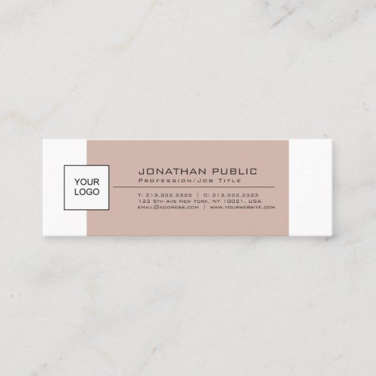 Moderne, stijlvolle, eenvoudige plaat met Logo Mini Visitekaartje (Voorkant)