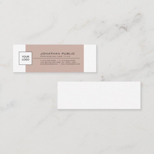 Moderne, stijlvolle, eenvoudige plaat met Logo Mini Visitekaartje (Voorkant / Achterkant)