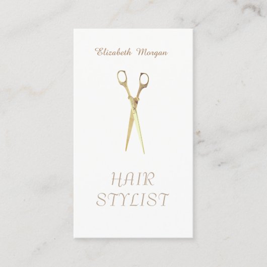 Moderne, stijlvolle, eenvoudige plaat, schaar visitekaartje (Voorkant)