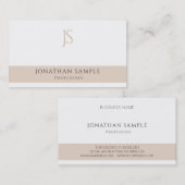 Moderne Stijlvolle Eenvoudige Professionele Monogr Visitekaartje (Voorkant / Achterkant)