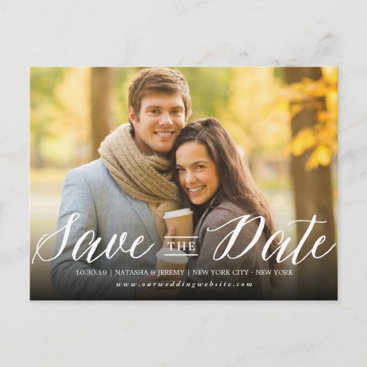 Moderne, stijlvolle, eenvoudige scriptfoto slaat d aankondigingskaart (Voorkant)