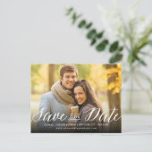 Moderne, stijlvolle, eenvoudige scriptfoto slaat d aankondigingskaart (Staand voorkant)