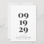 Moderne stijlvolle eenvoudige typografie bruiloft save the date (Voorkant)