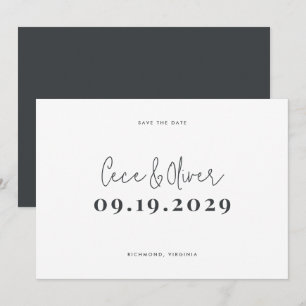 Moderne stijlvolle eenvoudige typografie trouw sav save the date