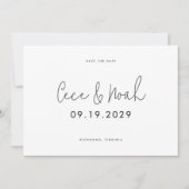 Moderne stijlvolle eenvoudige typografie trouwen save the date (Voorkant)
